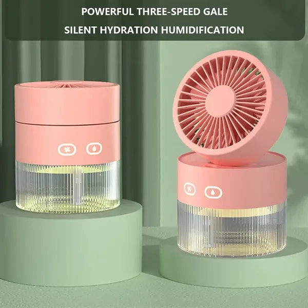 Adjustable Portable Mini Desktop 3-Speed Fan with Mist Spray