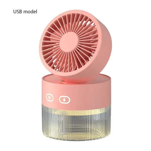 Adjustable Portable Mini Desktop 3-Speed Fan with Mist Spray