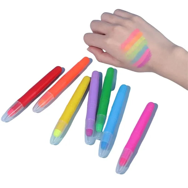 7-Color Luminous Body Paint Crayon Set