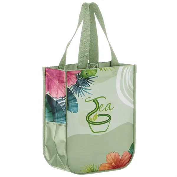 Laminated Lulu Style Shopper Tote Bag - 12" x 9" x 4"