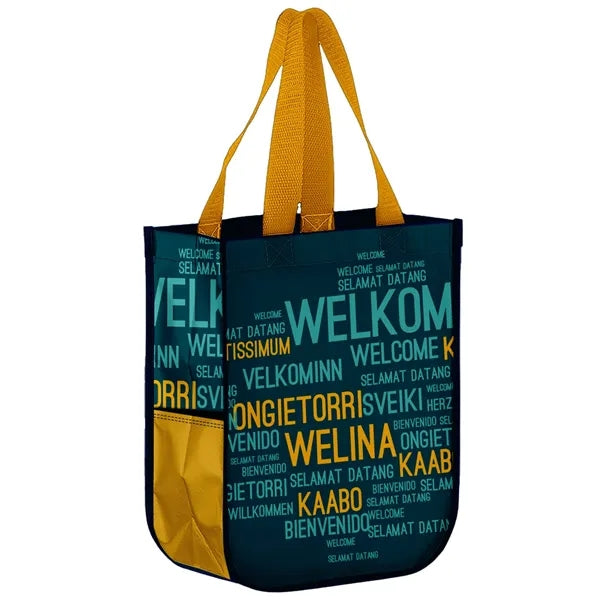 Laminated Lulu Style Shopper Tote Bag - 12" x 9" x 4"