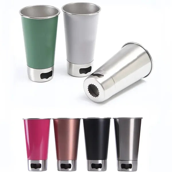 Stainless Steel Beer Cup With Opener