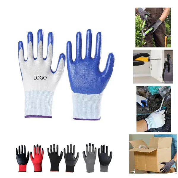 Breathable Nitrile Coated Work Gloves with Grip