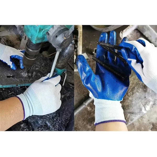 Breathable Nitrile Coated Work Gloves with Grip