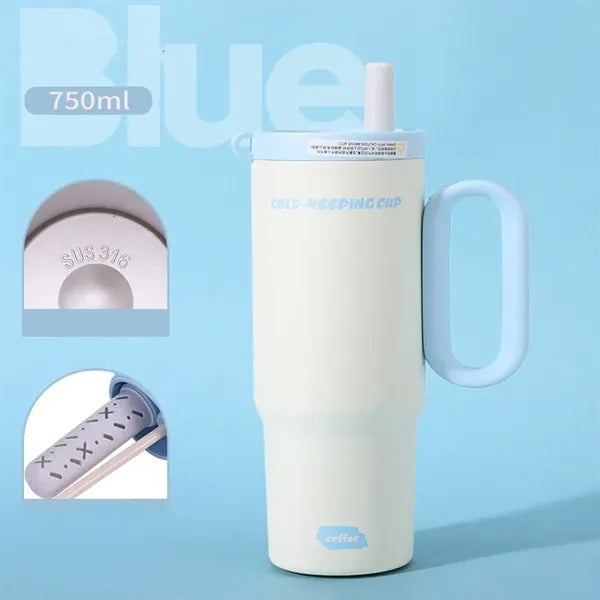 25Oz Insulated Stainless Steel Tumbler with Lid and Straw
