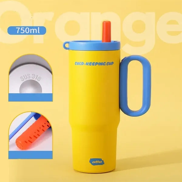 25Oz Insulated Stainless Steel Tumbler with Lid and Straw
