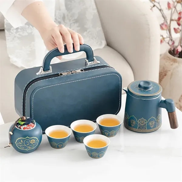 Wooden Handle Tea Set