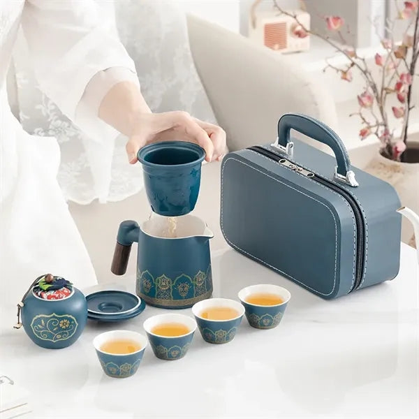 Wooden Handle Tea Set