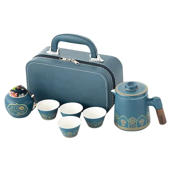 Wooden Handle Tea Set