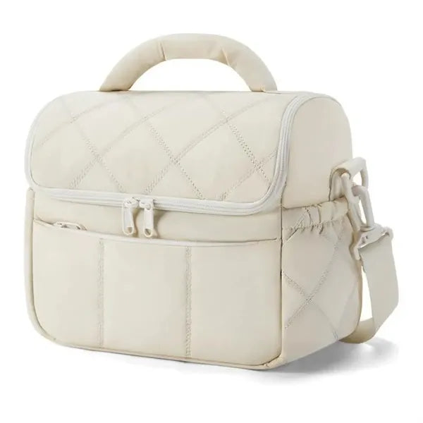 Puffy Insulated Lunch Bag for Women with Adjustable Strap