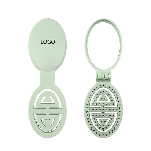 Foldable Travel Hair Brush With Mirror