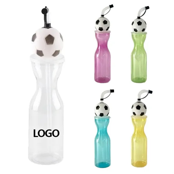 Soccer Ball Straw Water Bottle