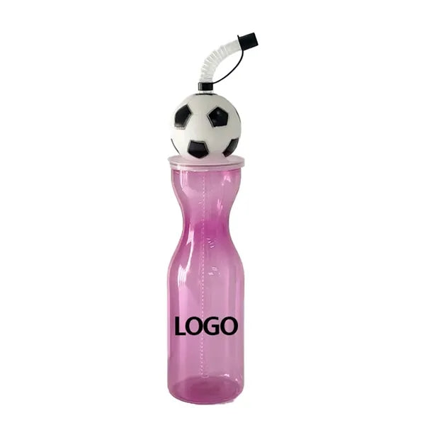 Soccer Ball Straw Water Bottle
