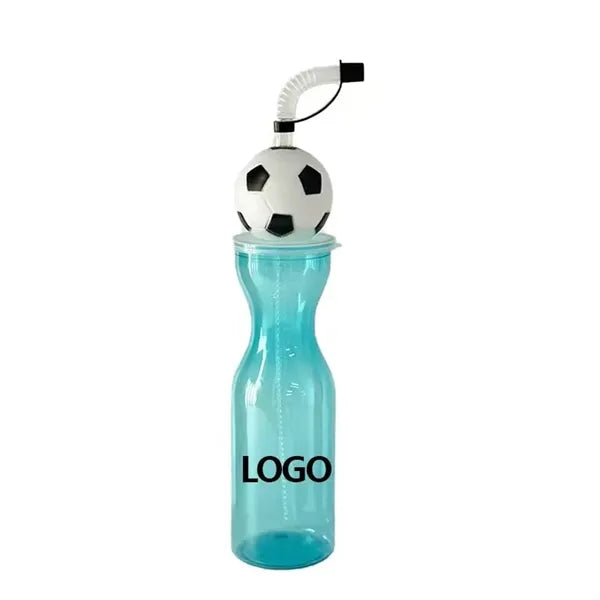 Soccer Ball Straw Water Bottle