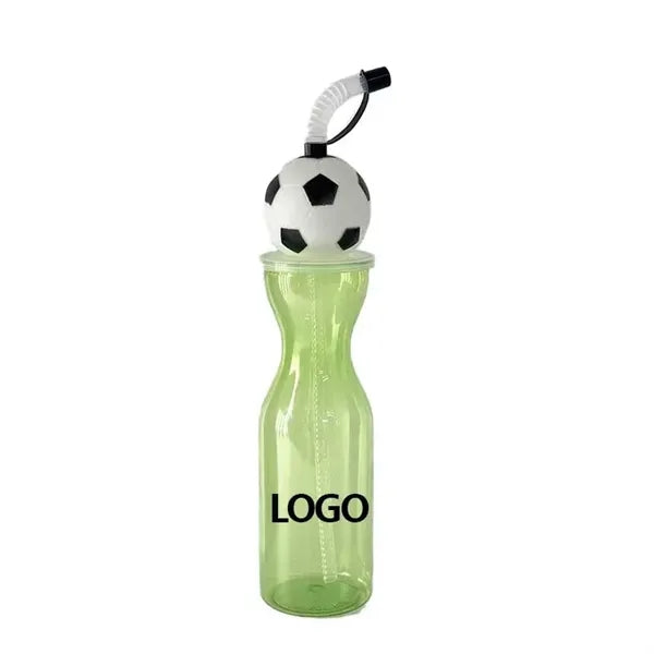 Soccer Ball Straw Water Bottle