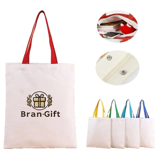 Coloured Strap Canvas Tote Bag