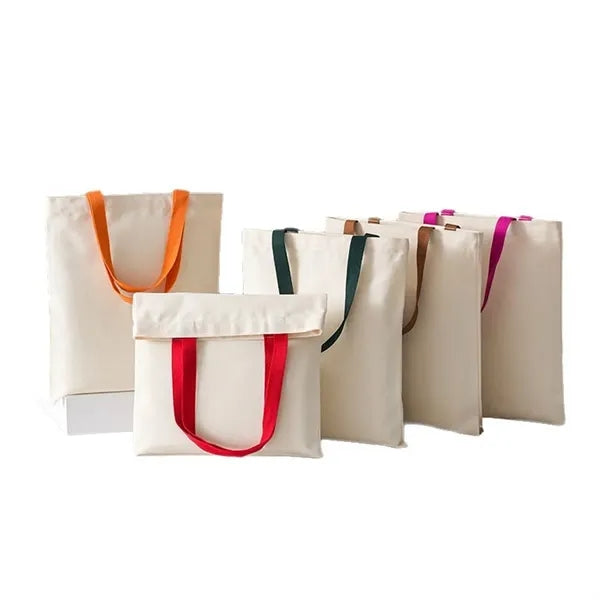 Coloured Strap Canvas Tote Bag