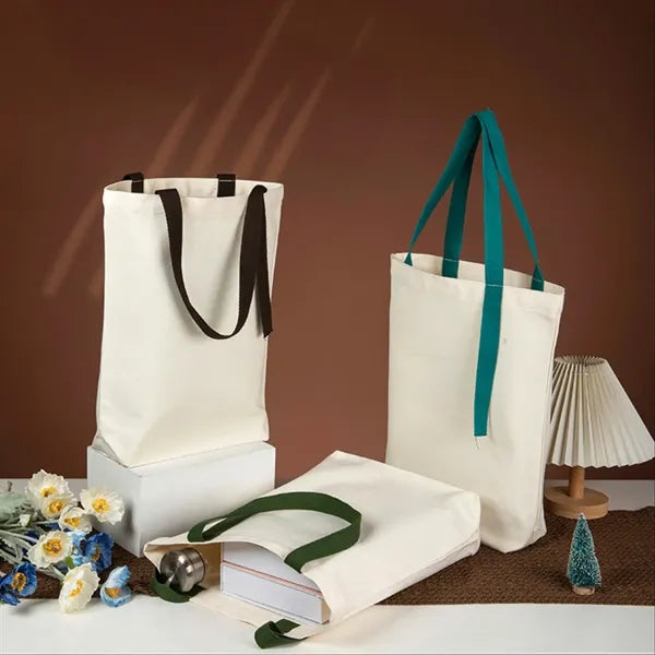 Coloured Strap Canvas Tote Bag