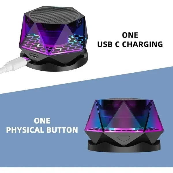 Magnetic Wireless Diamond Bluetooth Speaker with Multi Light