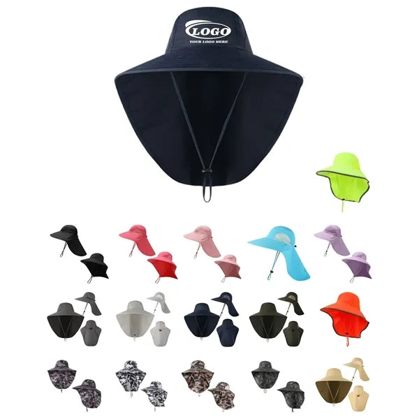 Wide Brim Sun Hat with Neck Flap