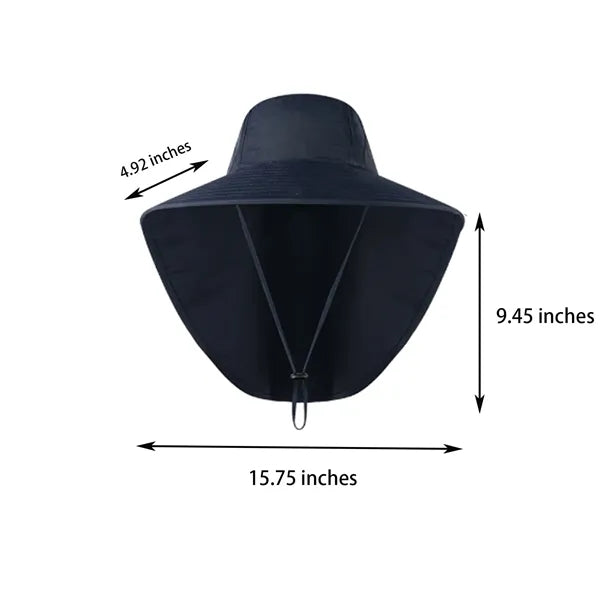 Wide Brim Sun Hat with Neck Flap