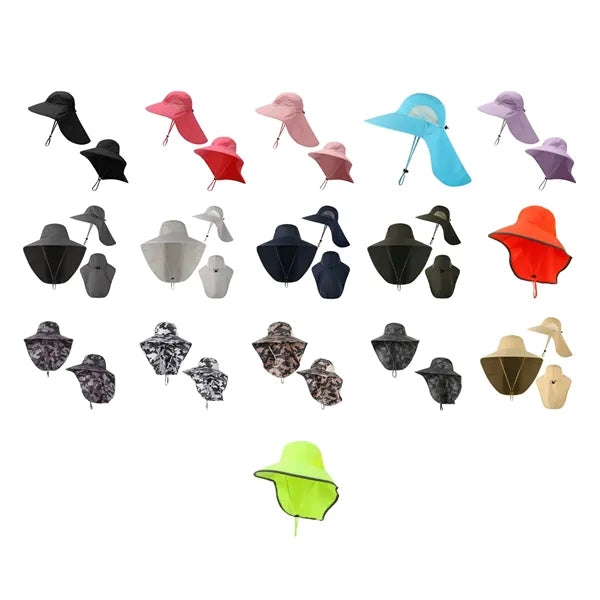 Wide Brim Sun Hat with Neck Flap