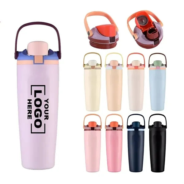Portable Double Drinking Straw Cup