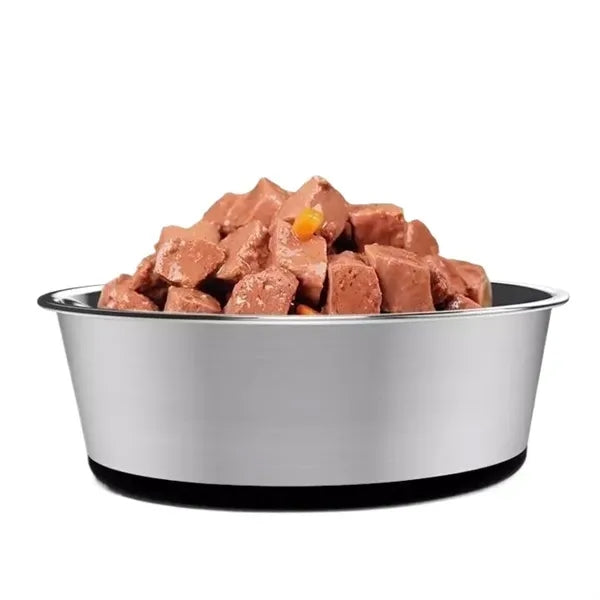 Rubber Base Stainless Steel Dog Bowls 16oz