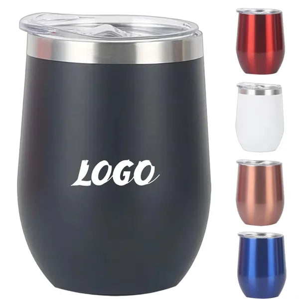 12oz Insulated Stainless Steel Egg Shaped Tumbler
