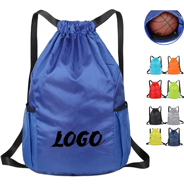 Drawstring Sports Gym Backpack with Mesh Pocket