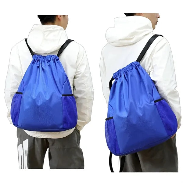 Drawstring Sports Gym Backpack with Mesh Pocket