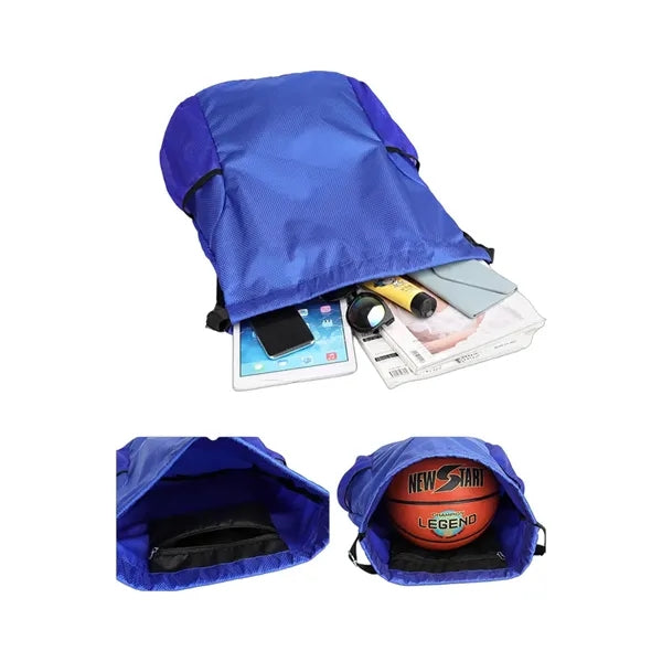 Drawstring Sports Gym Backpack with Mesh Pocket