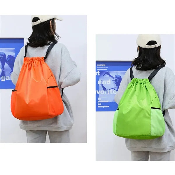 Drawstring Sports Gym Backpack with Mesh Pocket