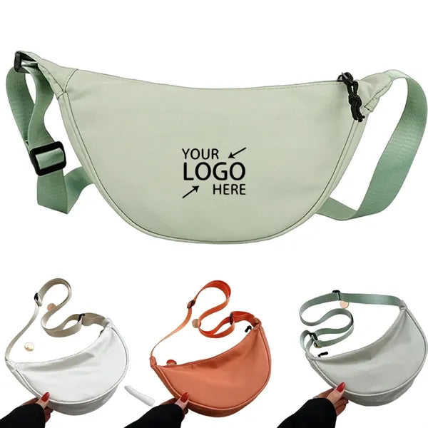 Lightweight Nylon Canvas Crescent Crossbody Bag