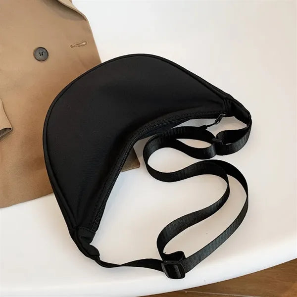Lightweight Nylon Canvas Crescent Crossbody Bag