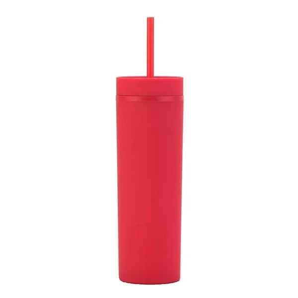 16oz Skinny Bottle with Lid & Straw
