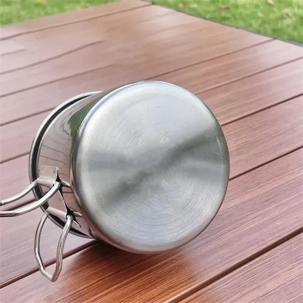 11.8oz Folding Handle Metal Camping Mug
