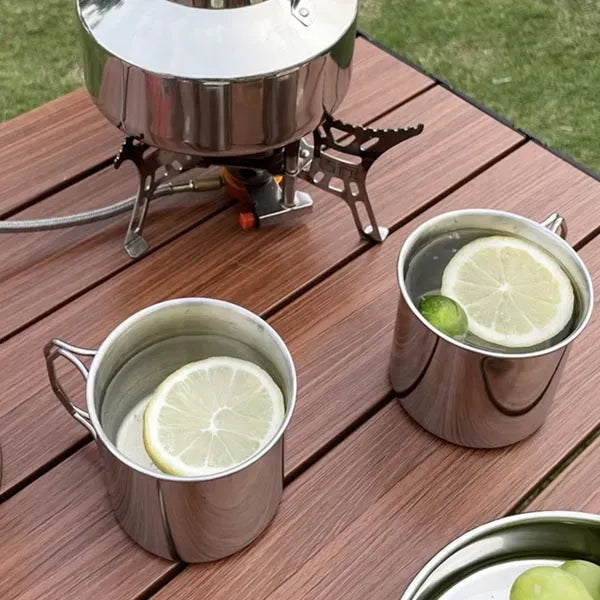 11.8oz Folding Handle Metal Camping Mug