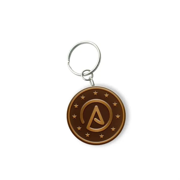 Solid Iron Keychain with Antique Brass Plating
