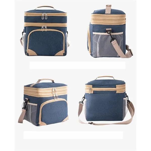 Double-Deck Insulated Lunch Bag for Office School