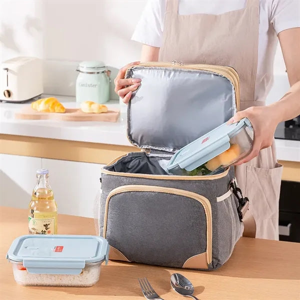 Double-Deck Insulated Lunch Bag for Office School