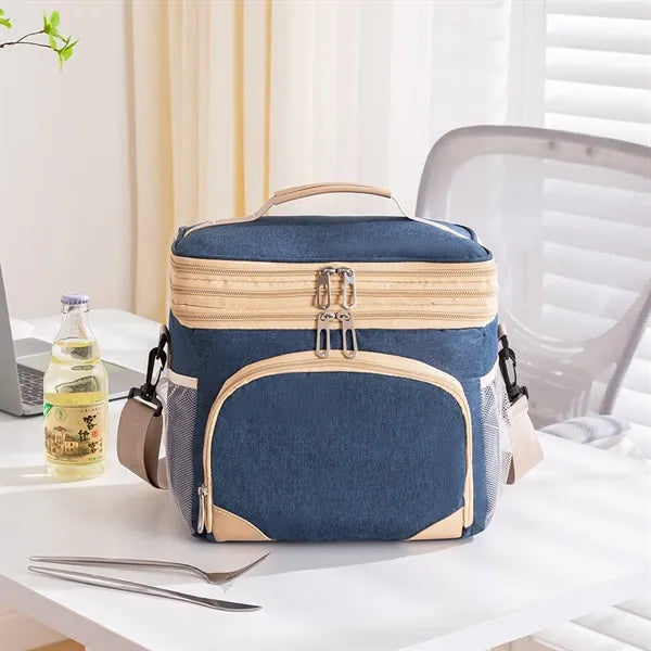 Double-Deck Insulated Lunch Bag for Office School