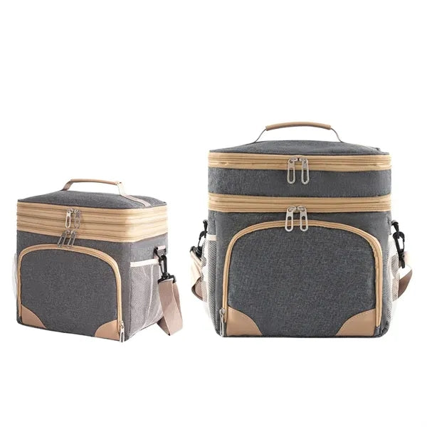 Double-Deck Insulated Lunch Bag for Office School