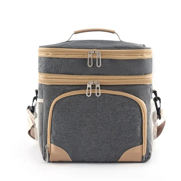 Double-Deck Insulated Lunch Bag for Office School