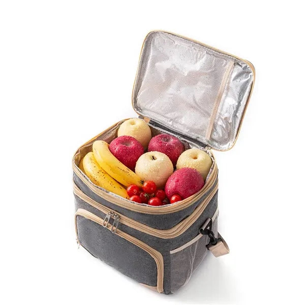 Double-Deck Insulated Lunch Bag for Office School