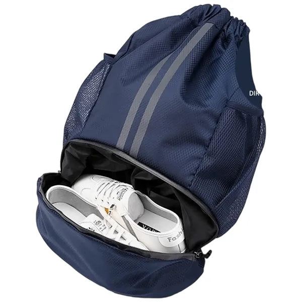 Waterproof Drawstring Sports Backpack with Shoe Compartment