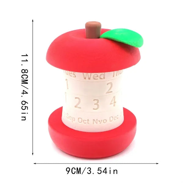 Creative Rotating Apple Perpetual Calendar Desk Decor Gift