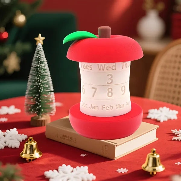 Creative Rotating Apple Perpetual Calendar Desk Decor Gift