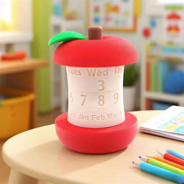 Creative Rotating Apple Perpetual Calendar Desk Decor Gift