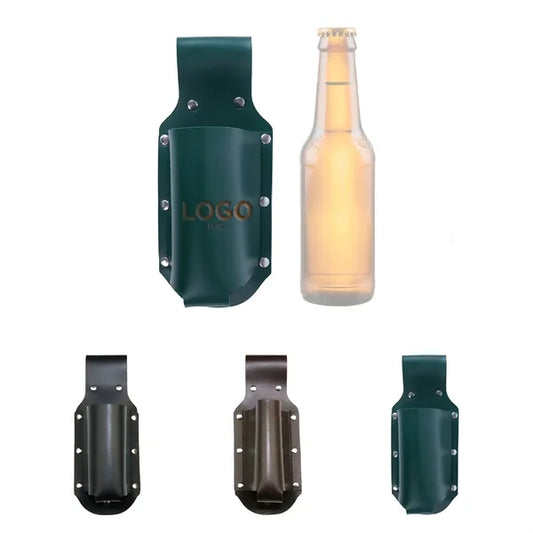Convenient Waist-Mounted Pu Leather Beer Cup Holder